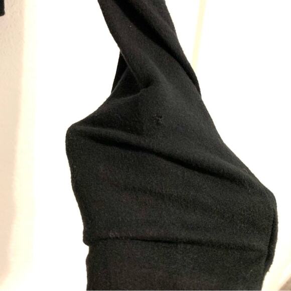 Club Monaco Black Faux Suede Long Sleeve Crop Top - Picture 4 of 12